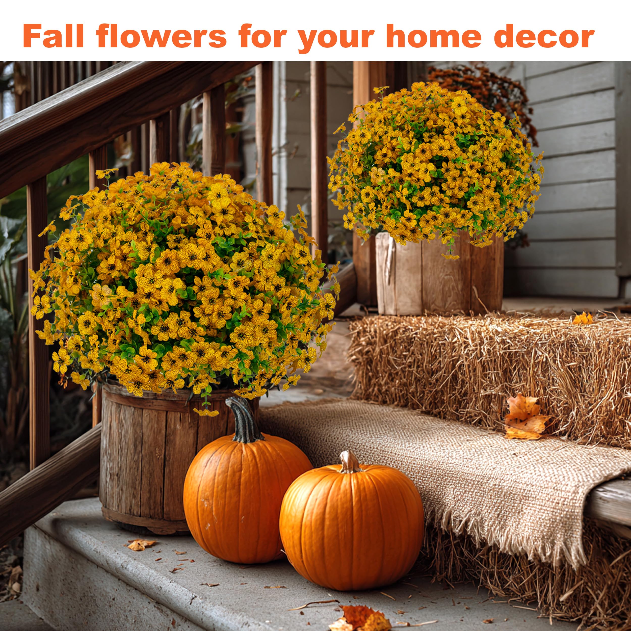 AXYLEX front porch display with UV-stable mums boosts curb appeal.