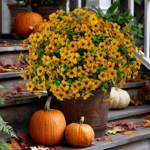 AXYLEX fall-inspired mums suit indoor farmhouse decor as well.