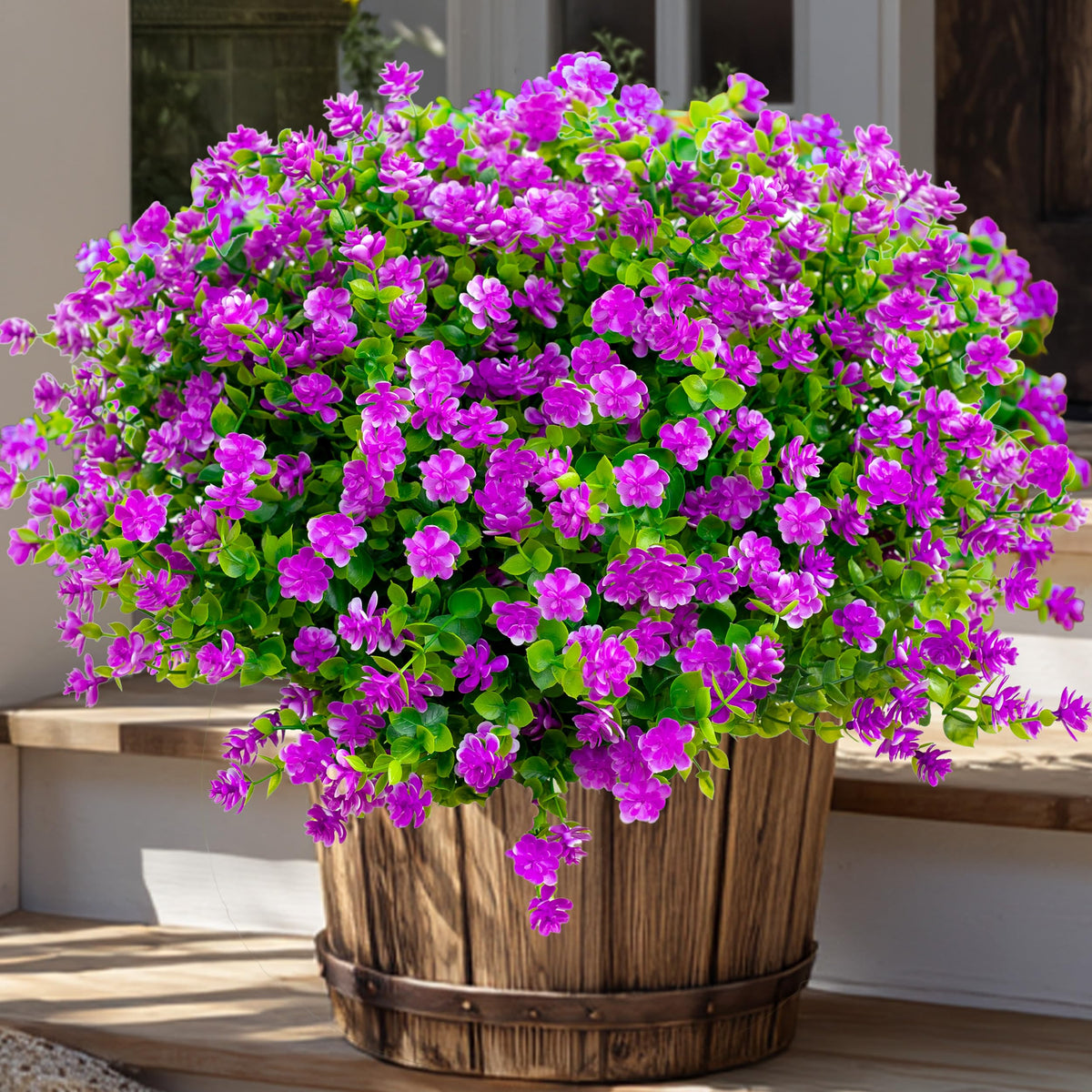 AXYLEX outdoor 12-bundle artificial flowers for lush year-round greenery.