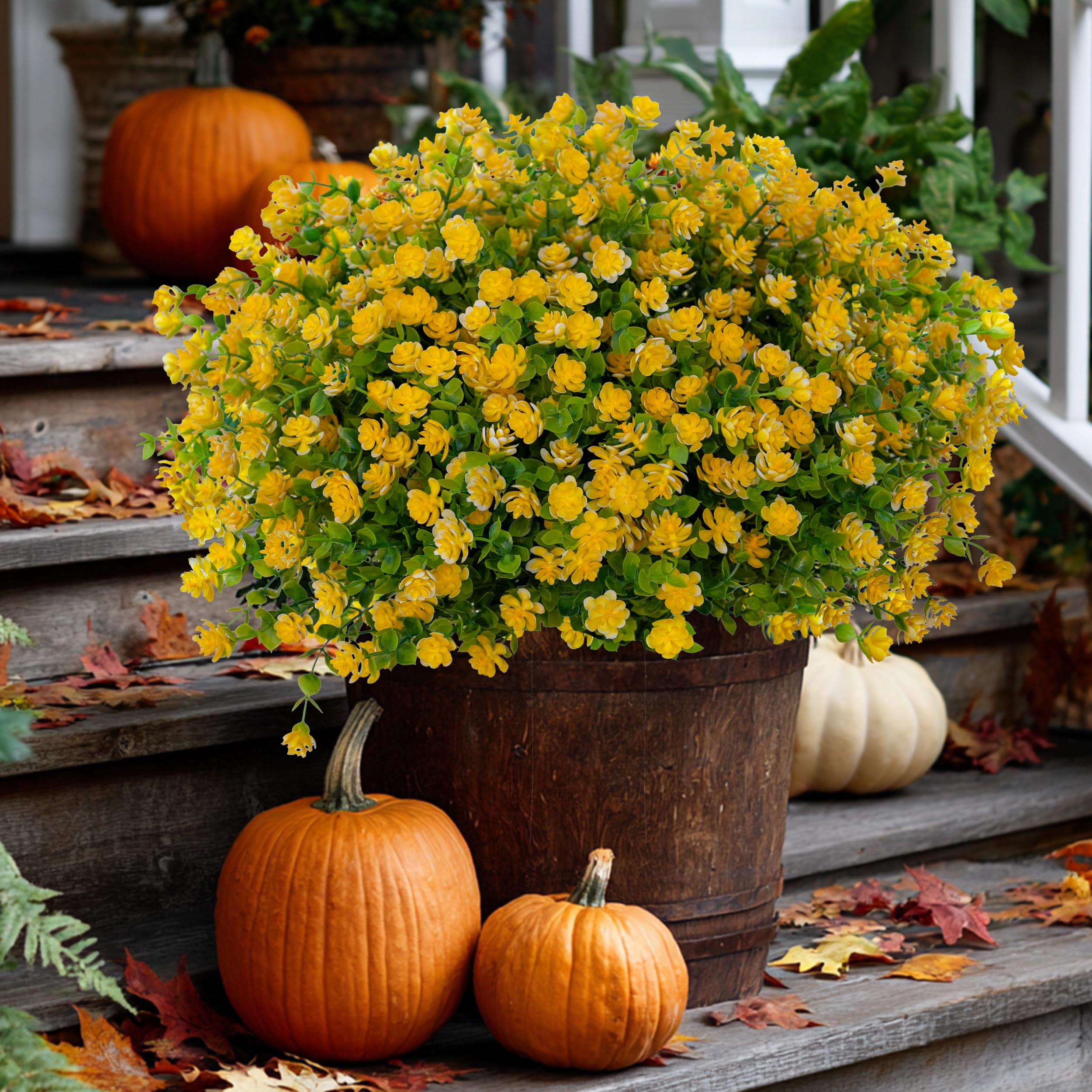 AXYLEX artificial greenery decor enhances backyard privacy.