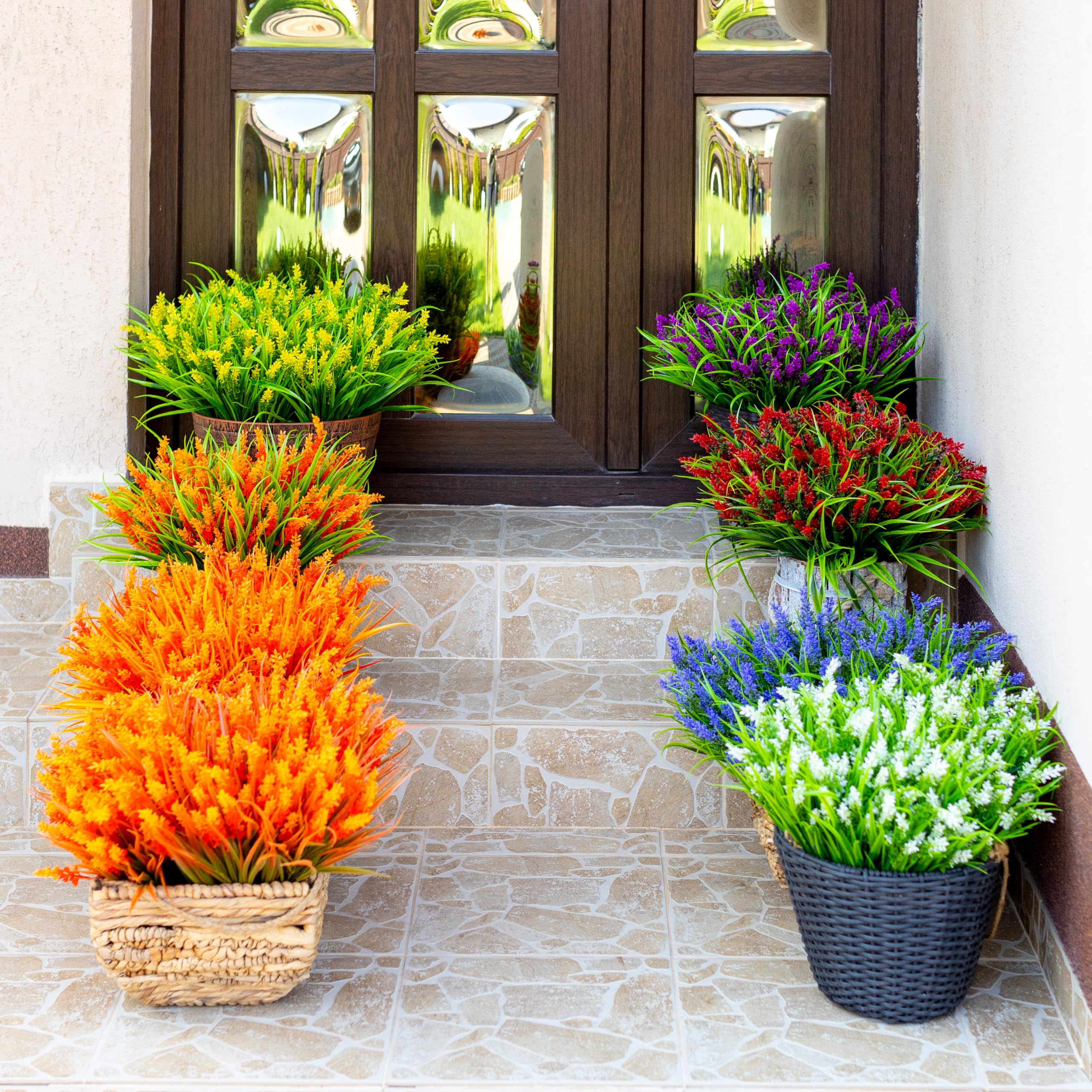 AXYLEX monkey grass artificial plants provide year-round greenery with easy care.