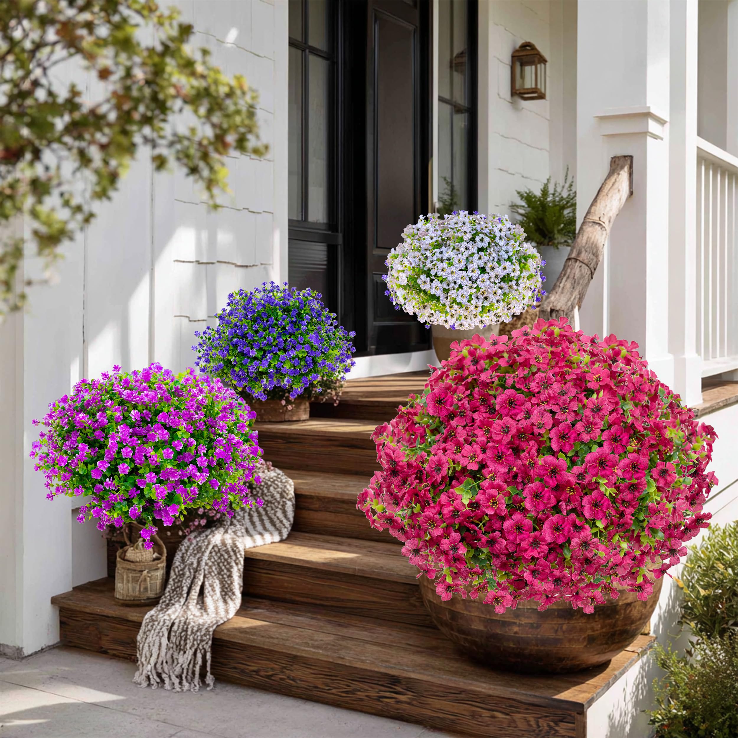 AXYLEX boxwood fake plants for front porch privacy and style