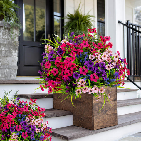 AXYLEX fake plants UV resistant 14inch stay vibrant in sunlit patios.