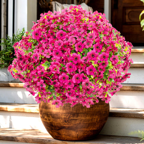 AXYLEX red mums outdoor artificial flowers brighten porches with lasting color