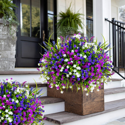 AXYLEX UV-resistant outdoor flowers stay vibrant on decks through sun-soaked days