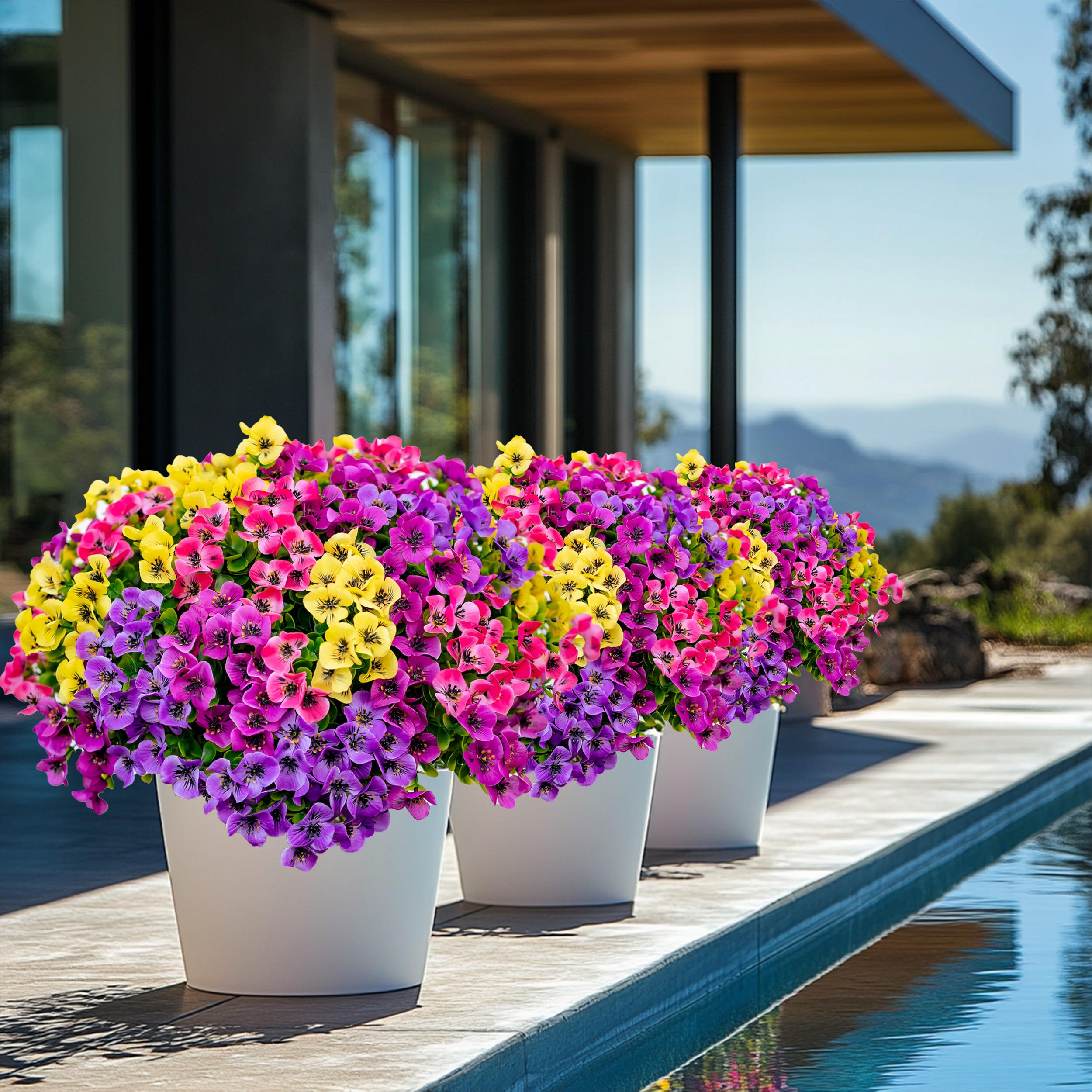 AXYLEX garden-decor pansy bouquet enhances yard ambiance and social spaces