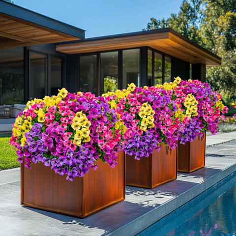 AXYLEX outdoor artificial greenery plants deliver year-round color with zero maintenance