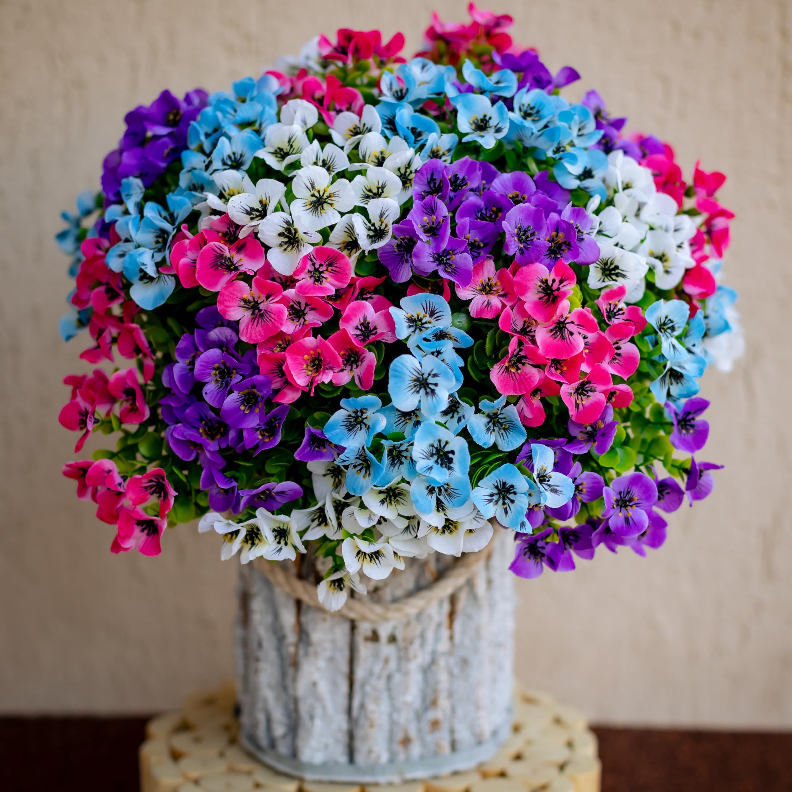 AXYLEX outdoor artificial pansy bundles for porch decor with lasting color.
