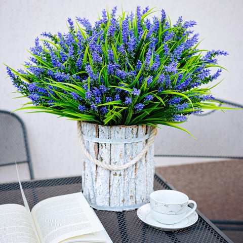 AXYLEX fake lavender bundle decor for patios resists fading in sunlight