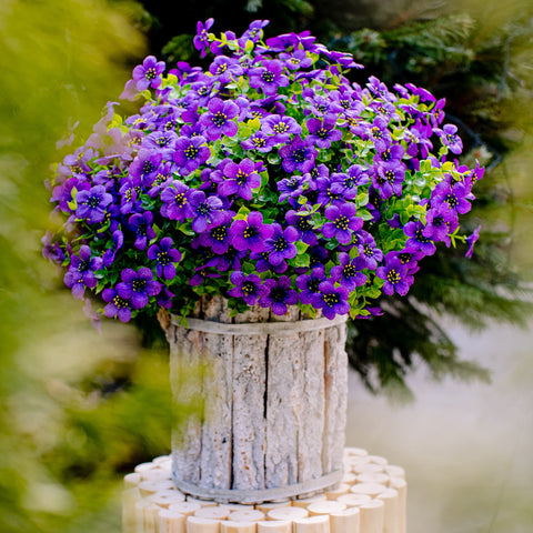 AXYLEX versatile purple faux plants brighten hospitality spaces outdoors