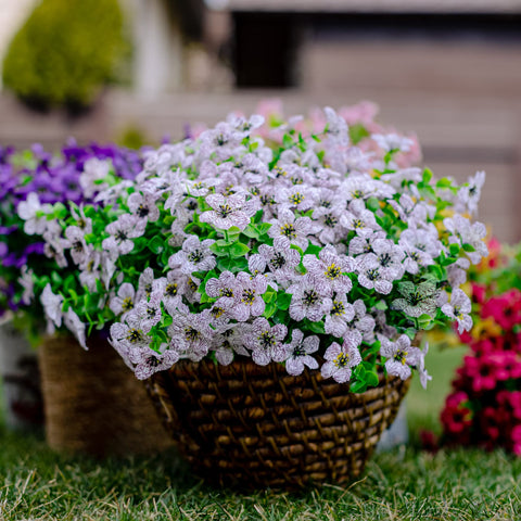 AXYLEX white artificial mums add fall elegance to any outdoor space.