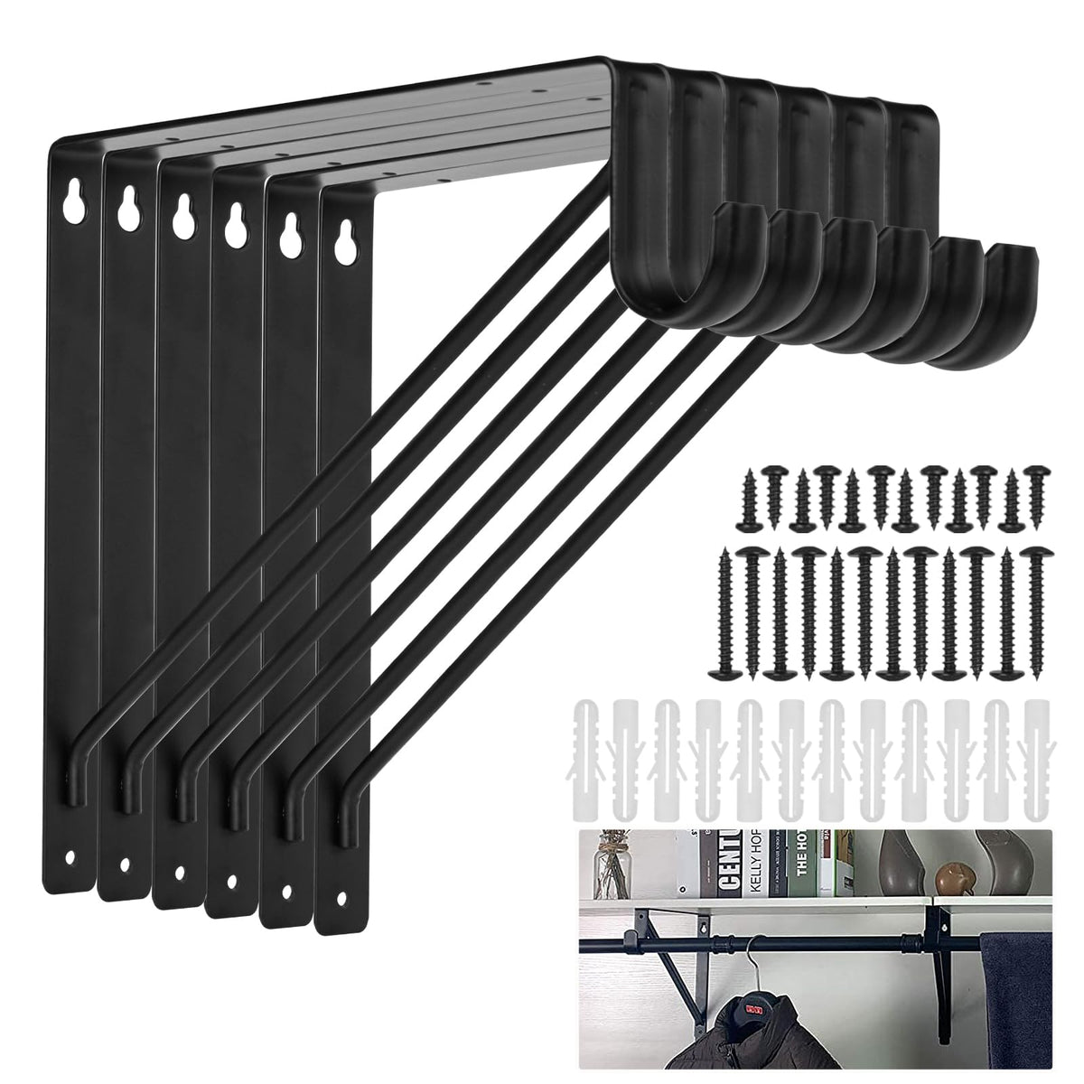 AYAYGD heavy-duty closet rod bracket 11x11 up to 300 lbs per pair.