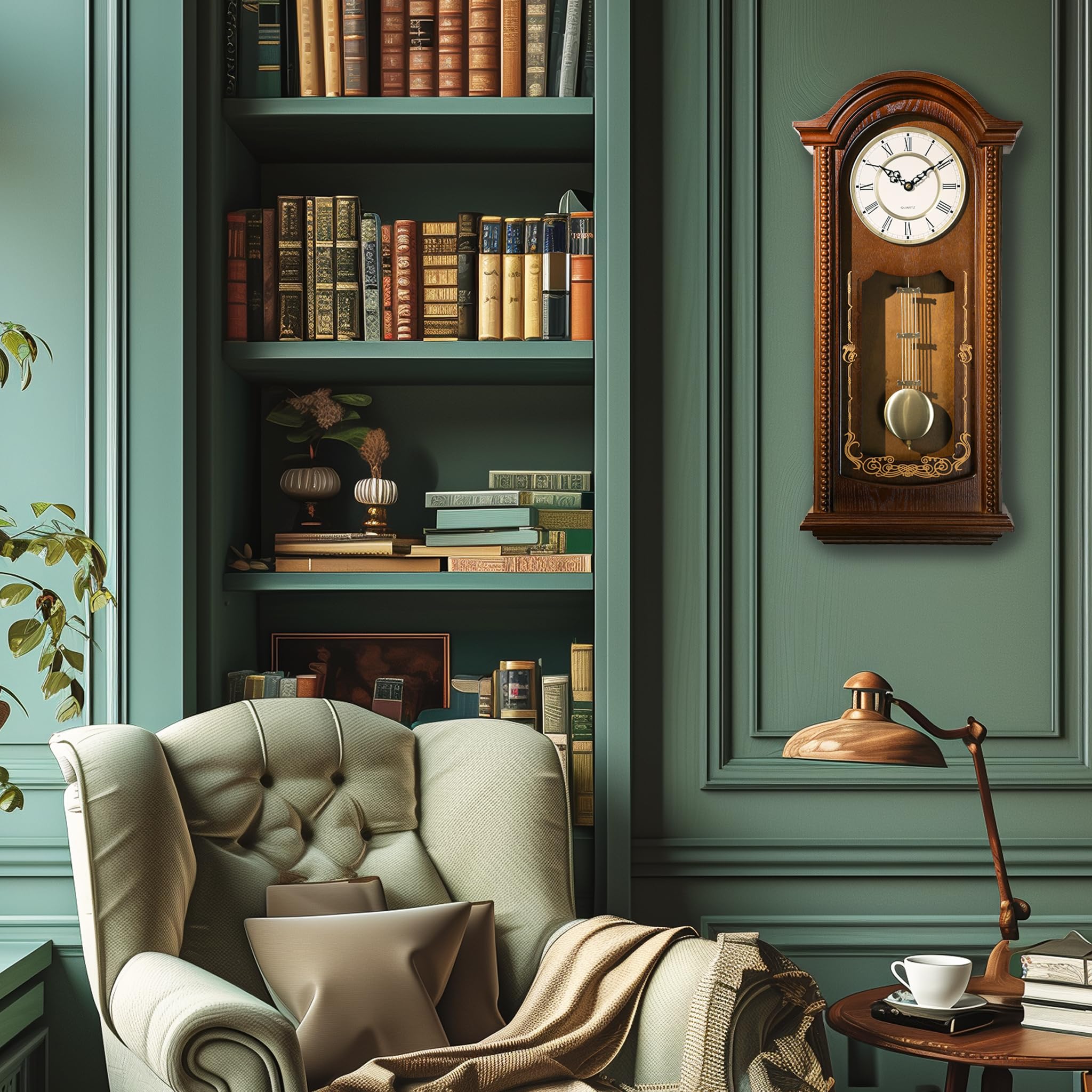AYRELY wall clock living room display showcases vintage charm.