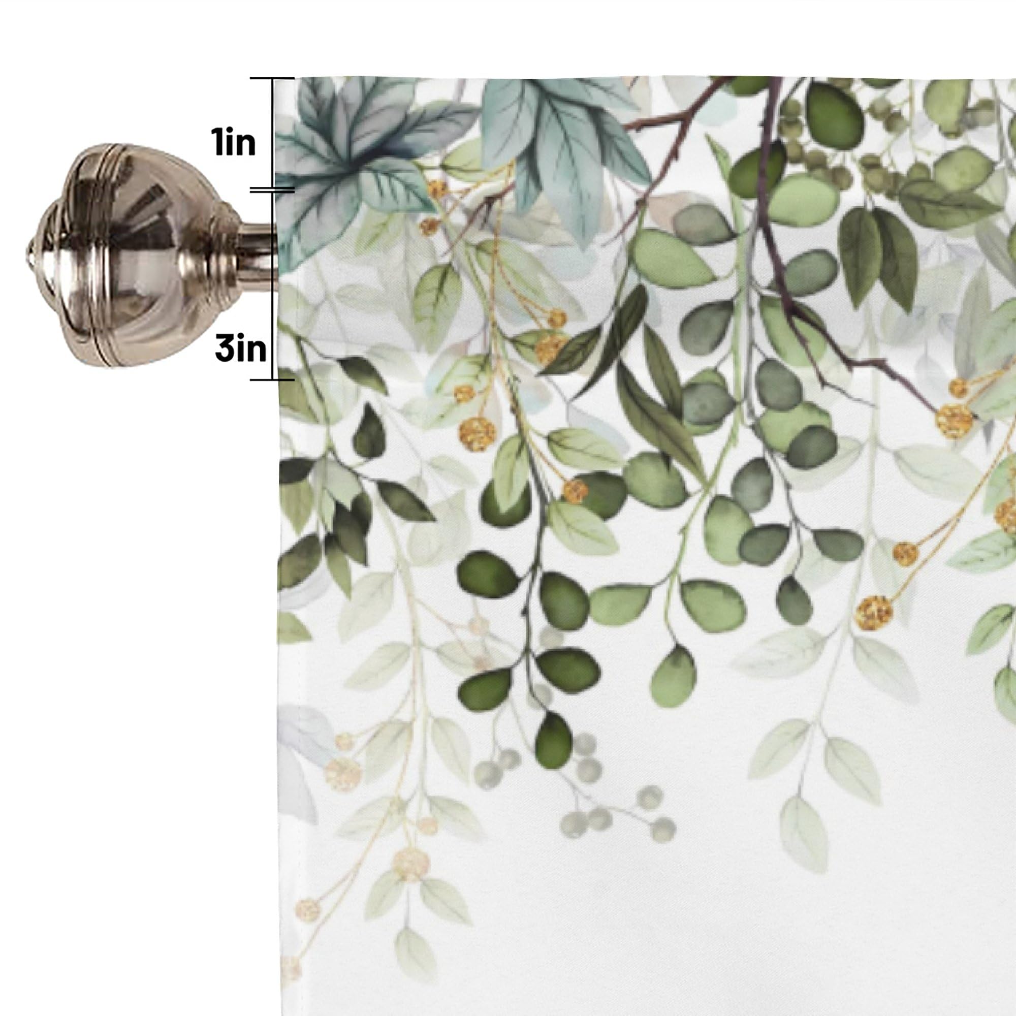 AYTTBIS watercolor pattern on eucalyptus leaves valance enhances living spaces