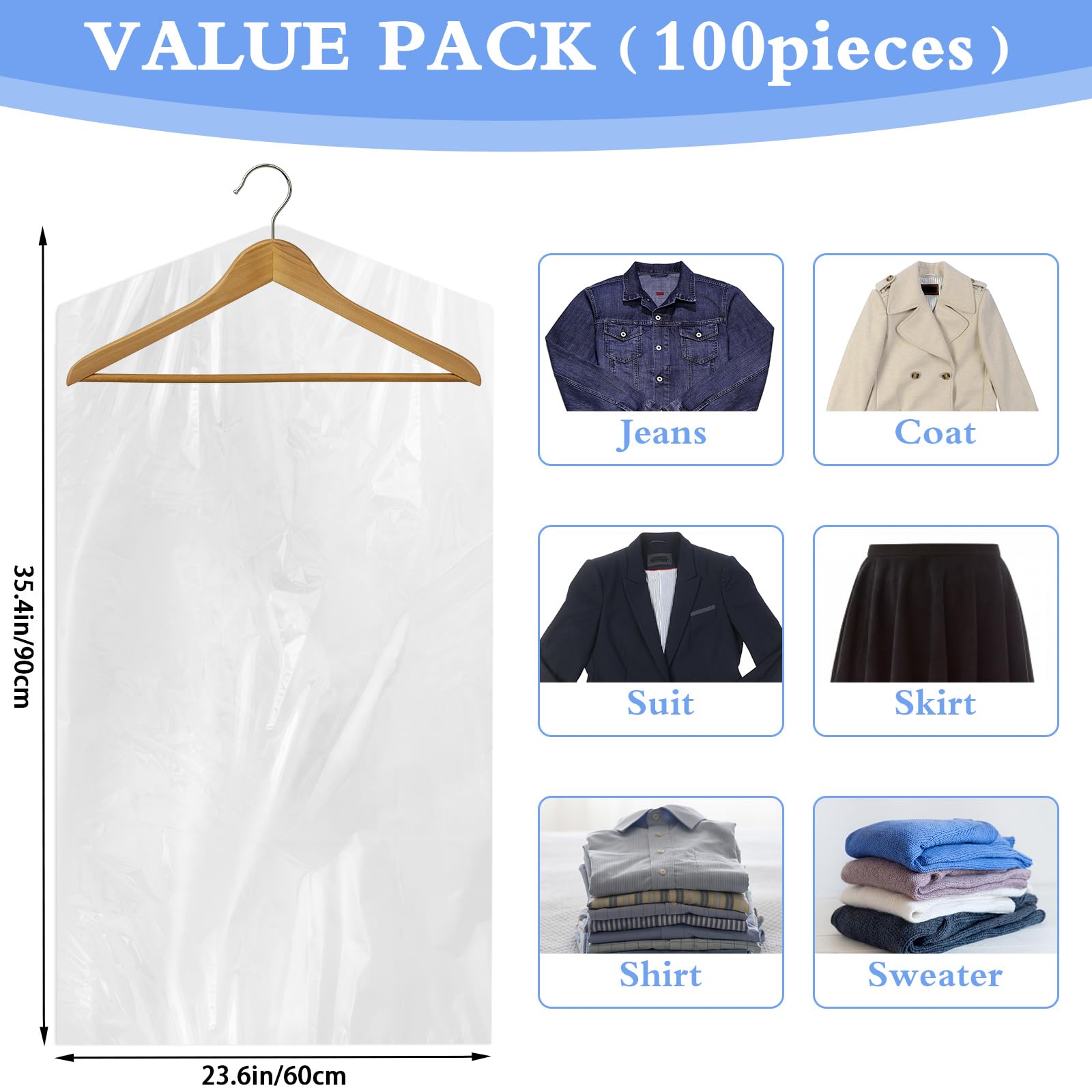 AYZTKUX clear garment bags show clothes quickly to speed your routine.