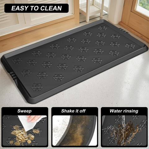 Azadx boot tray placed in entryway keeps floor dry and tidy.