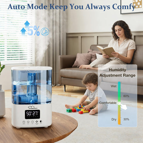 Azaeahom app control enables remote humidity adjustments from your phone.
