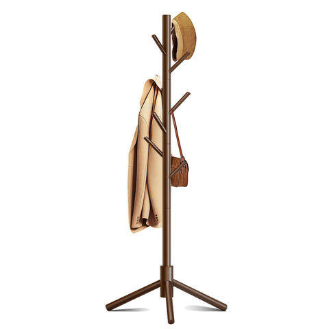 Azaeahom coat rack with eight hooks for organized outerwear.