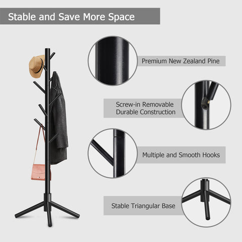 Azaeahom coat rack in entryway demonstrates space-saving storage.