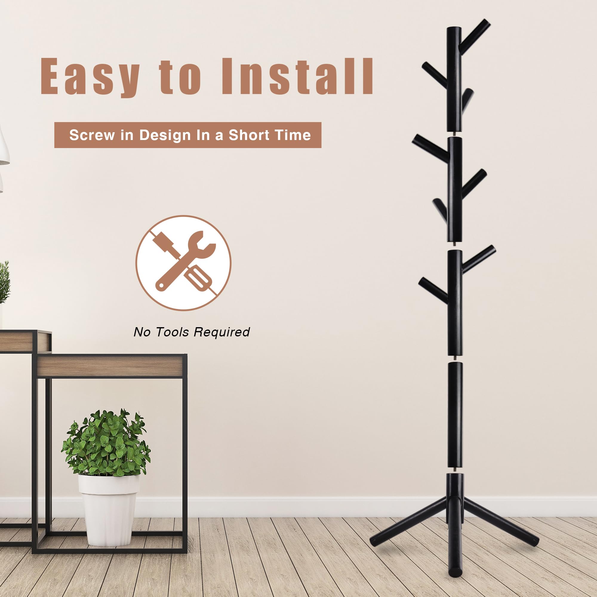 Azaeahom coat rack in living room showcases versatile organization.