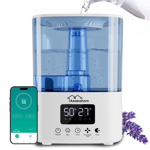 Azaeahom smart humidifier top-fill design for easy refills and maintenance.