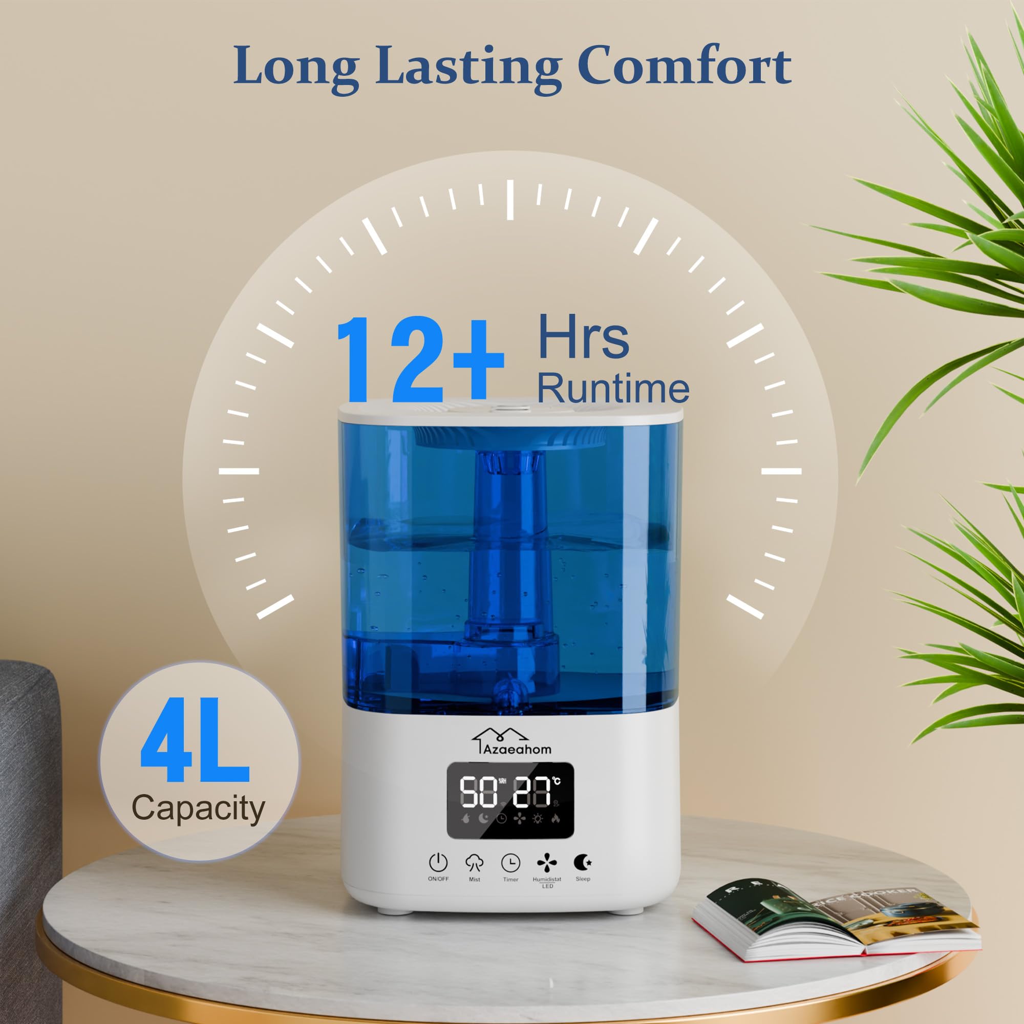 Azaeahom top-fill design allows easy refills and thorough interior cleaning.
