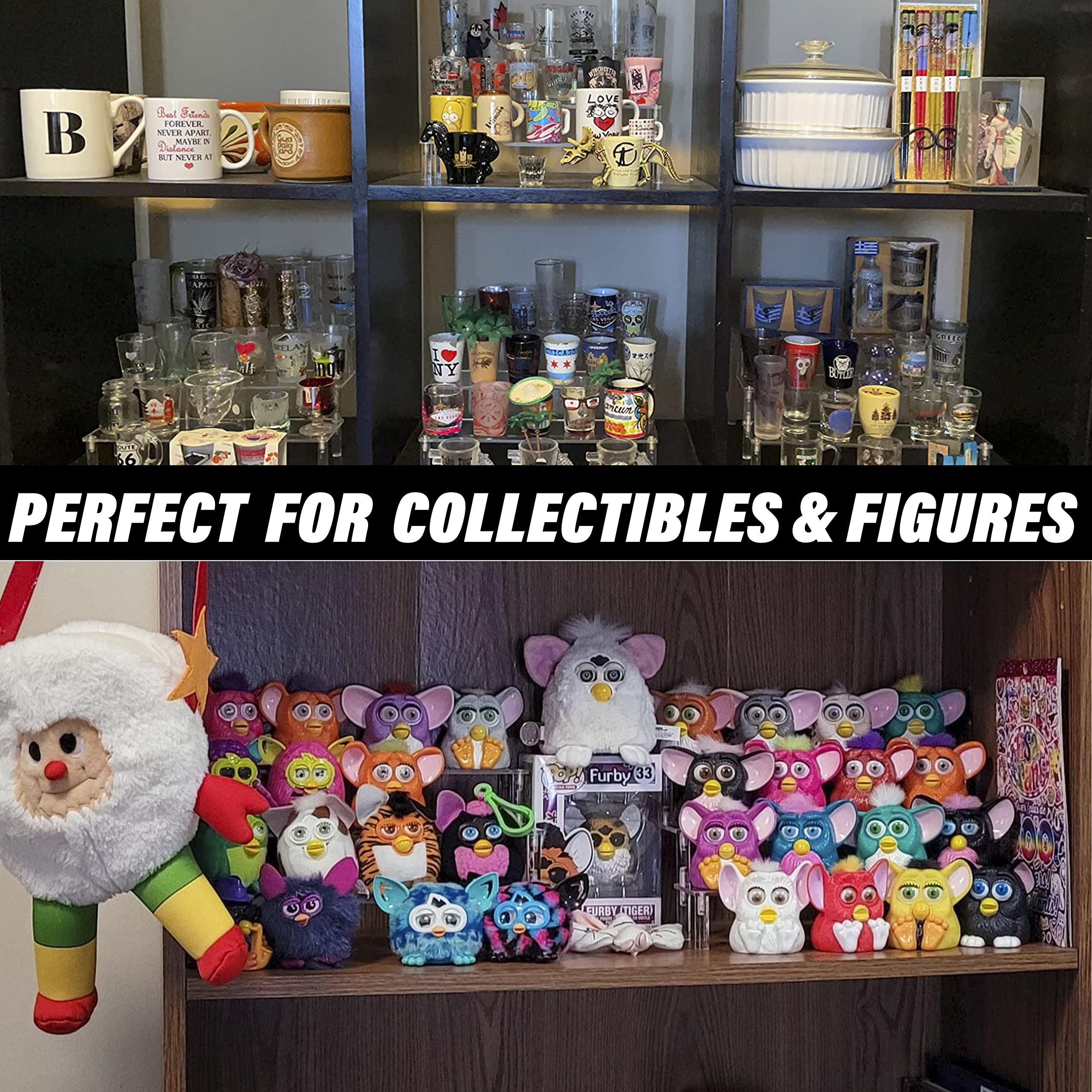 AZEAM amiibo and Funko Pop display riser for compact shelving.