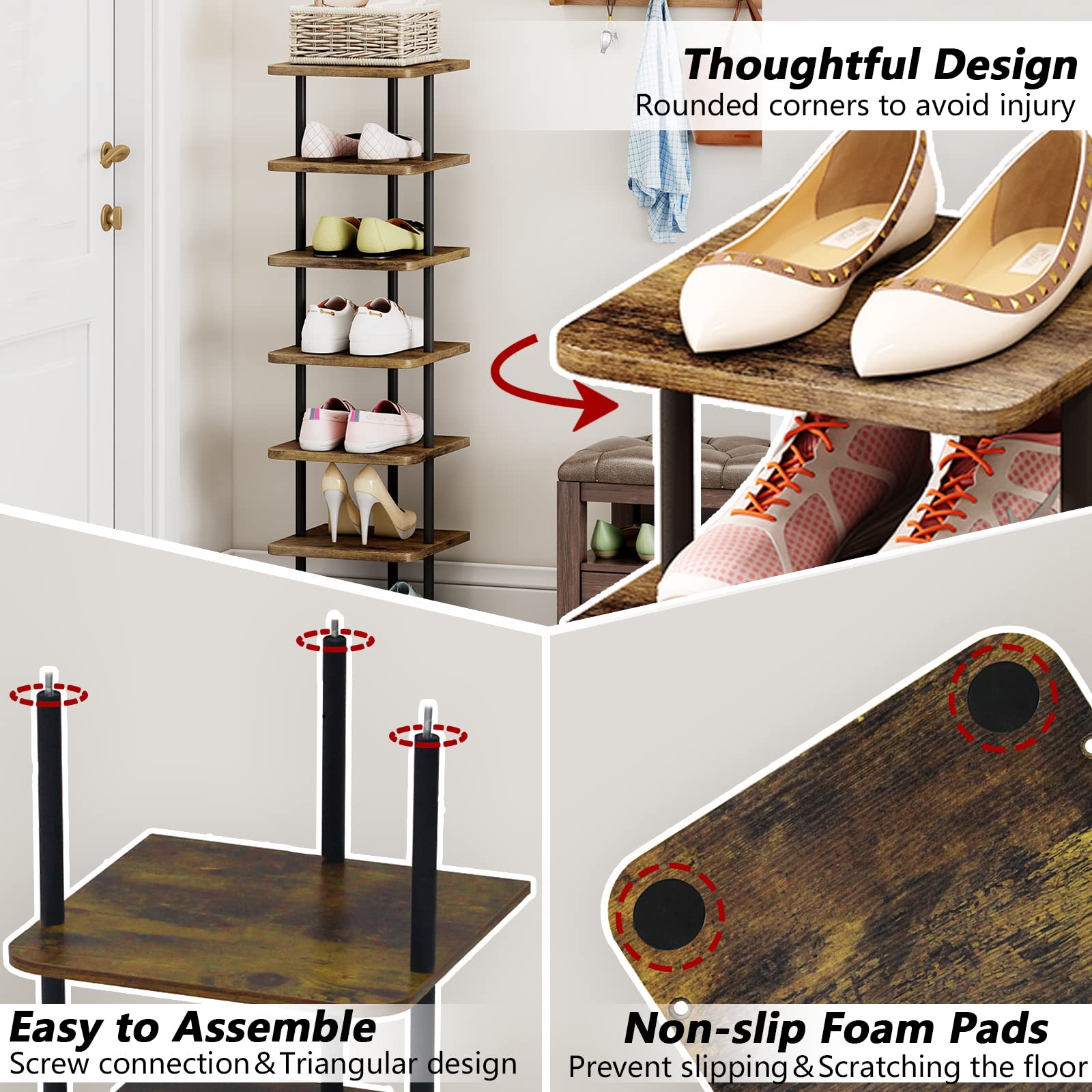 AZERPIAN black and rustic brown finish adds modern style to closets.