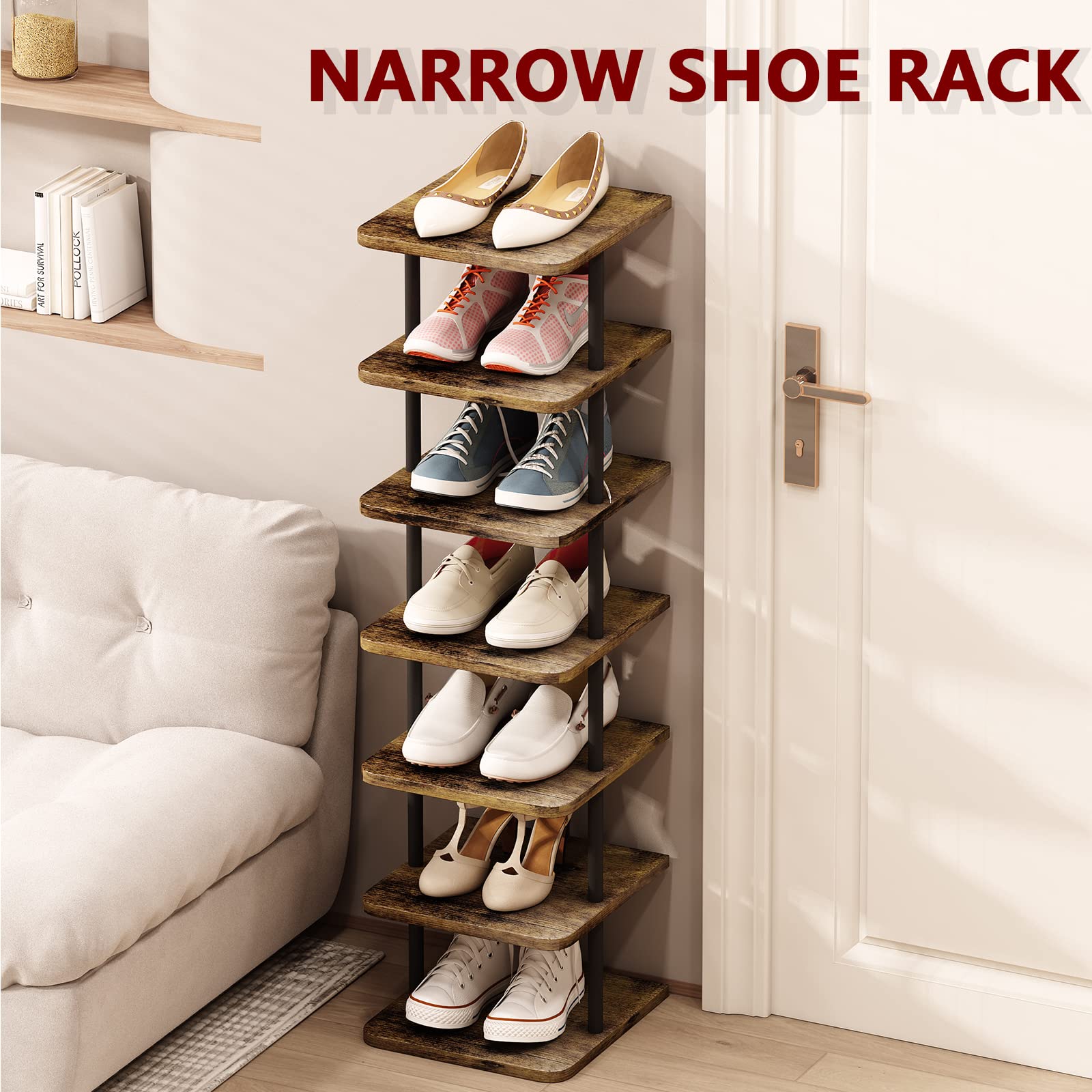 AZERPIAN height-adjustable shelf allows boot and high-heel storage flexibility.