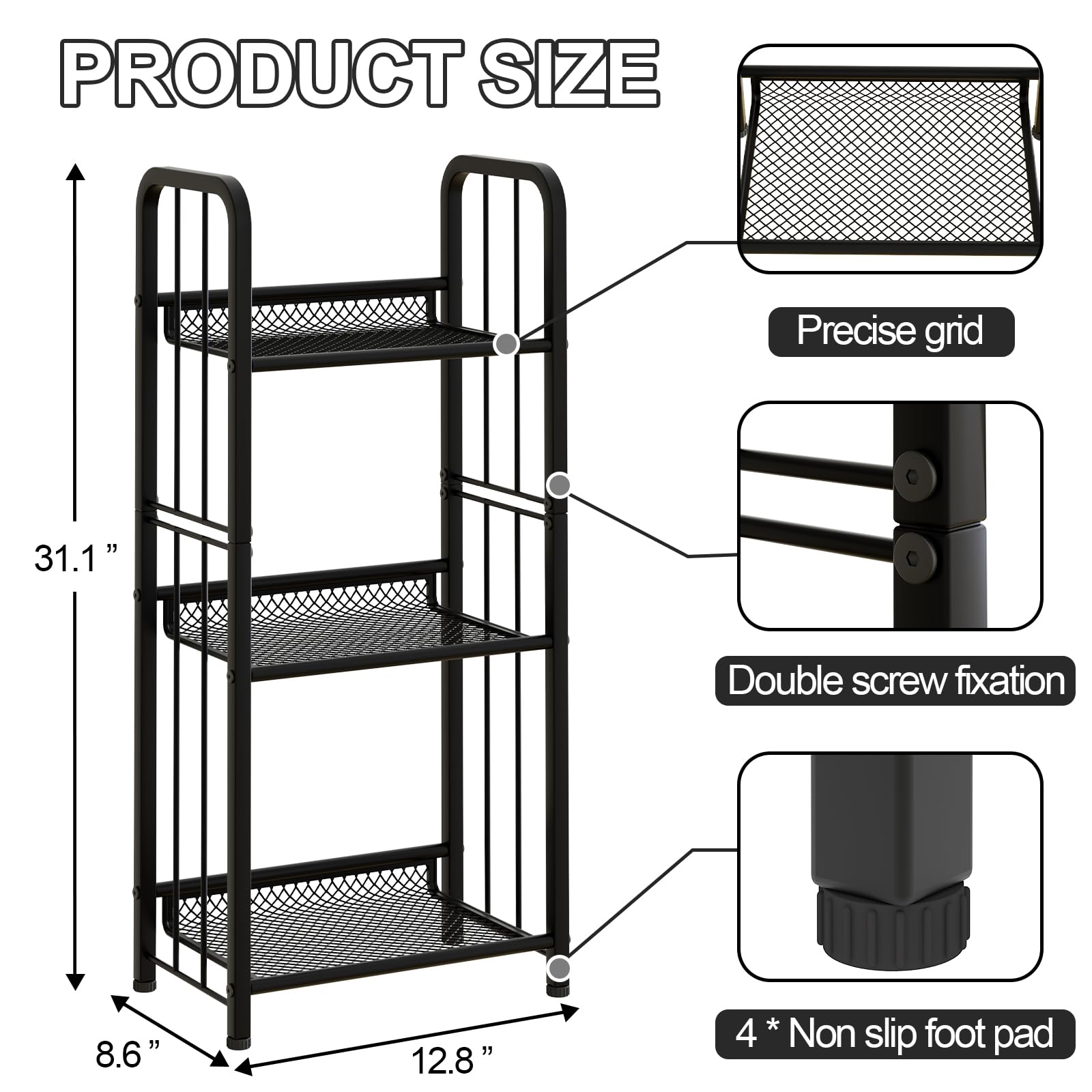 Azheruol 3-tier setup demonstrates easy assembly in minutes.