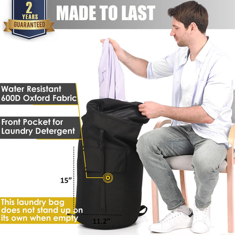 Ãzhido heavy-duty laundry bag with padded straps for comfortable carrying