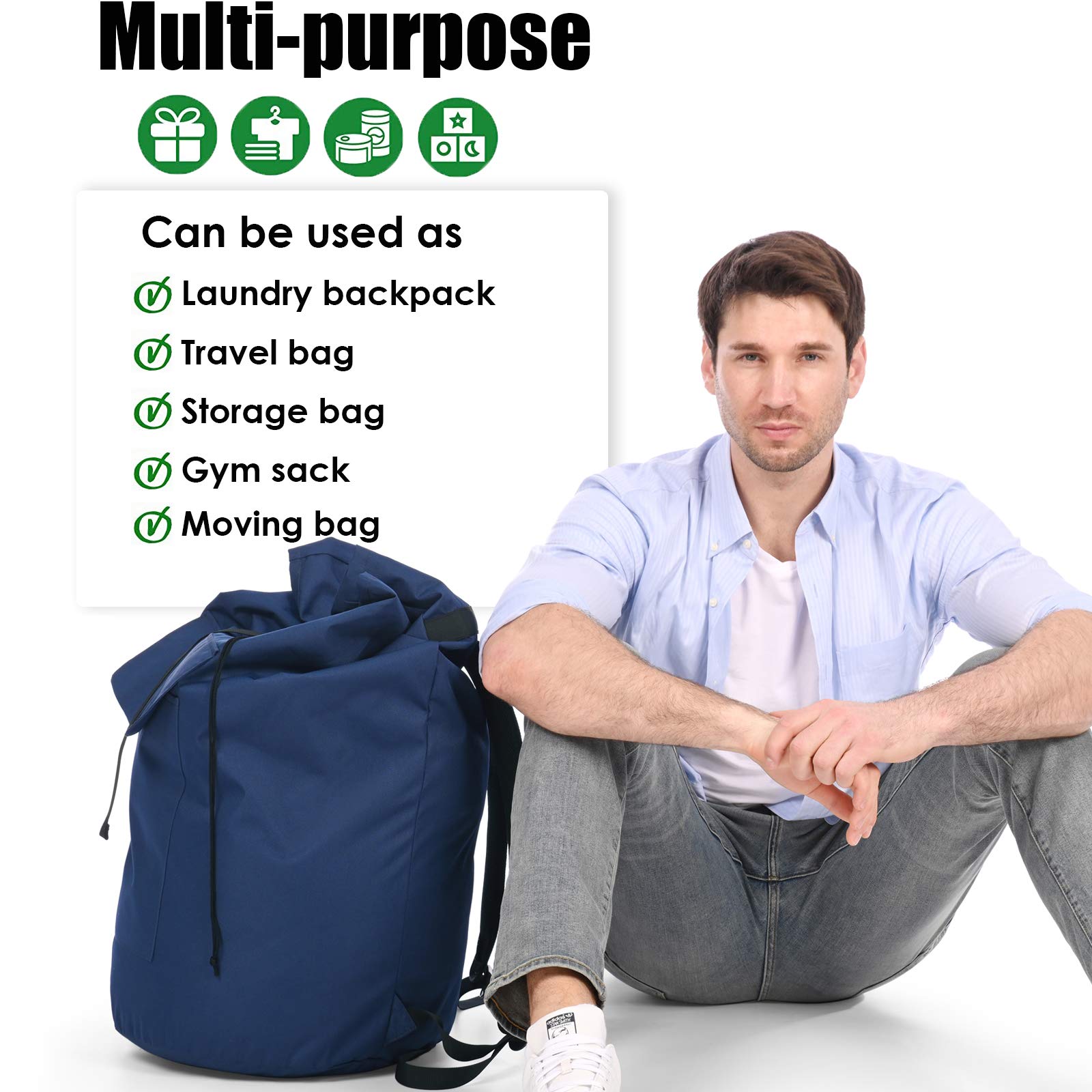 Ãzhido backpack laundry bag folded storage shows collapsible design for drawers.