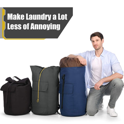 Ãzhido backpack laundry bag hanging loop enables door storage after use.