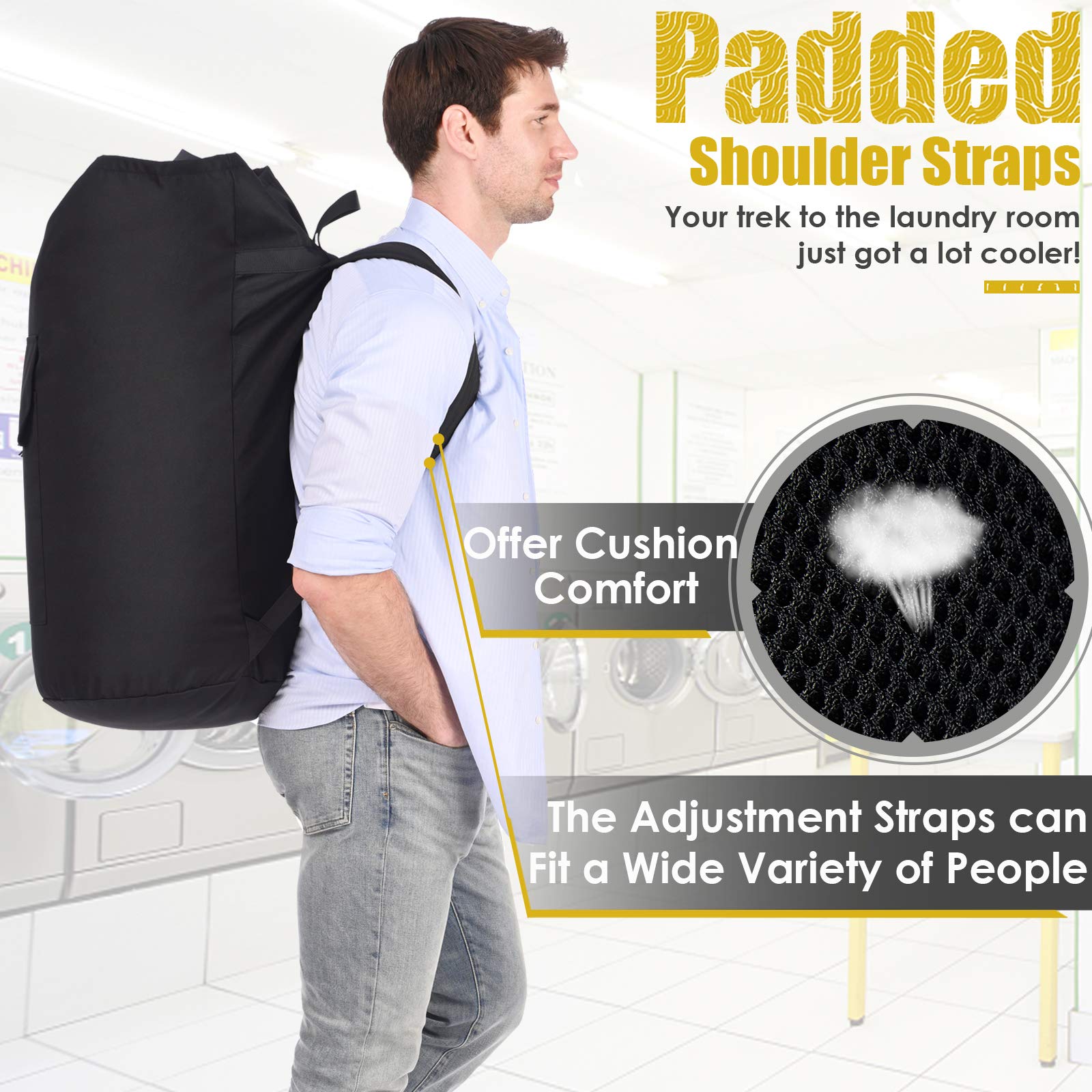 Ãzhido dorm-ready laundry backpack with front pocket to organize detergents