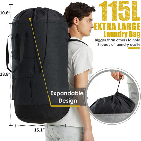 Azhido bag backside pocket stores coins for laundromat use