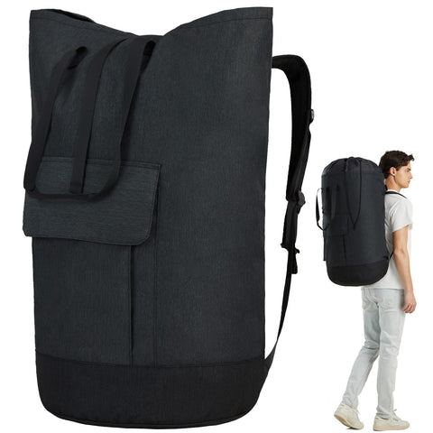 Azhido laundry backpack extendable top expands capacity for large loads