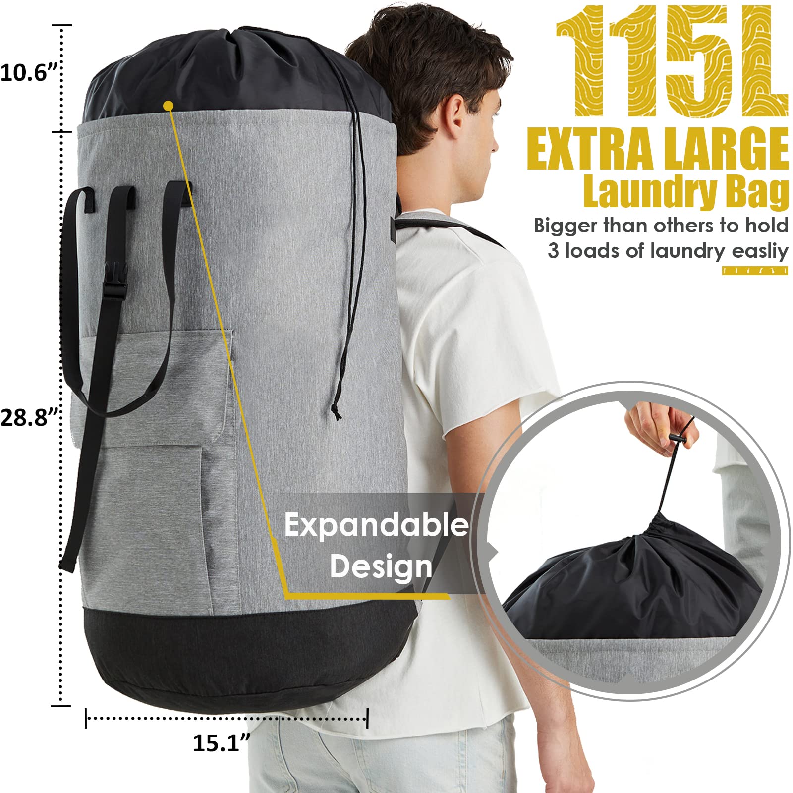 Ãzhido front pocket stores detergent and dryer sheets for easy access