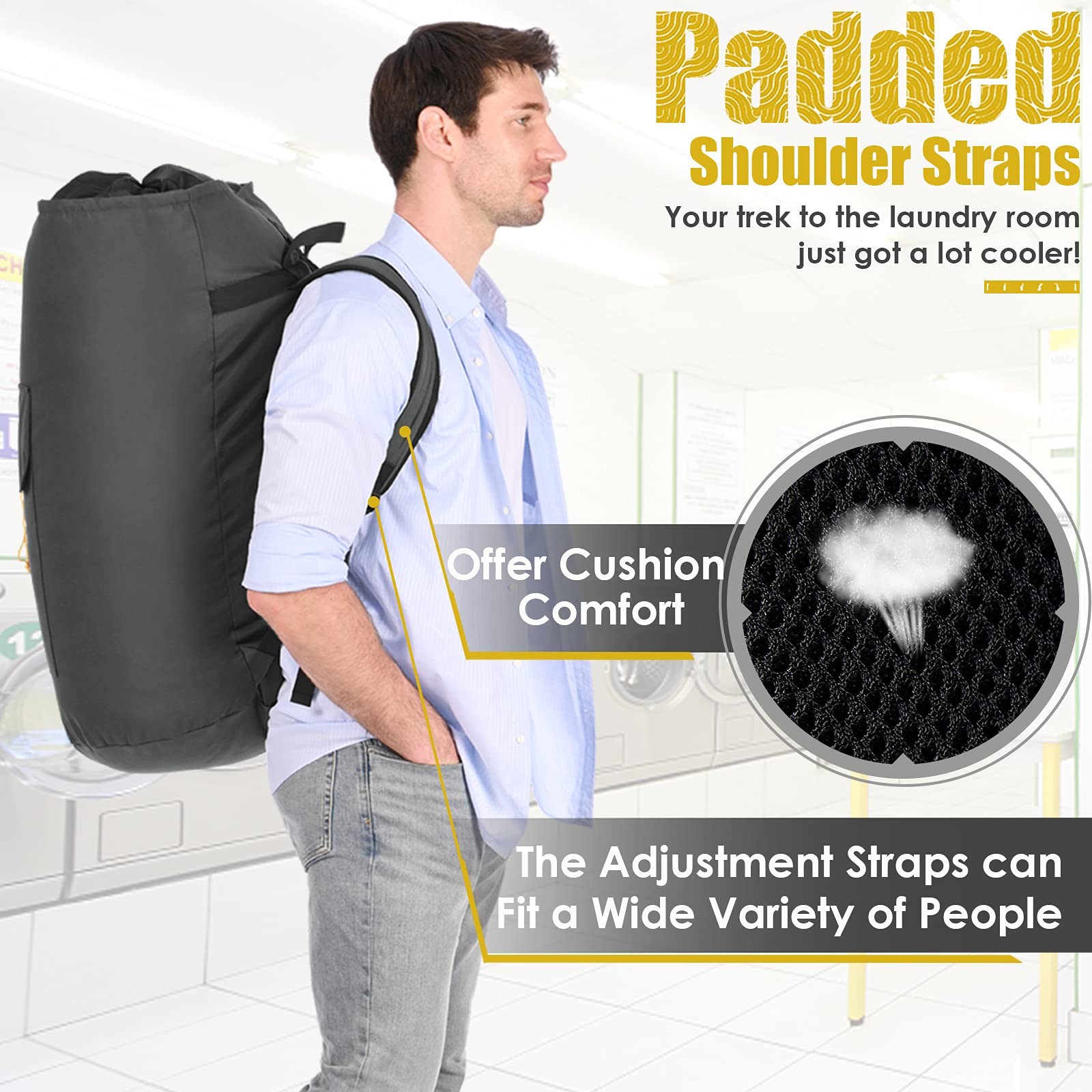 Ãzhido padded shoulder straps for comfortable carrying
