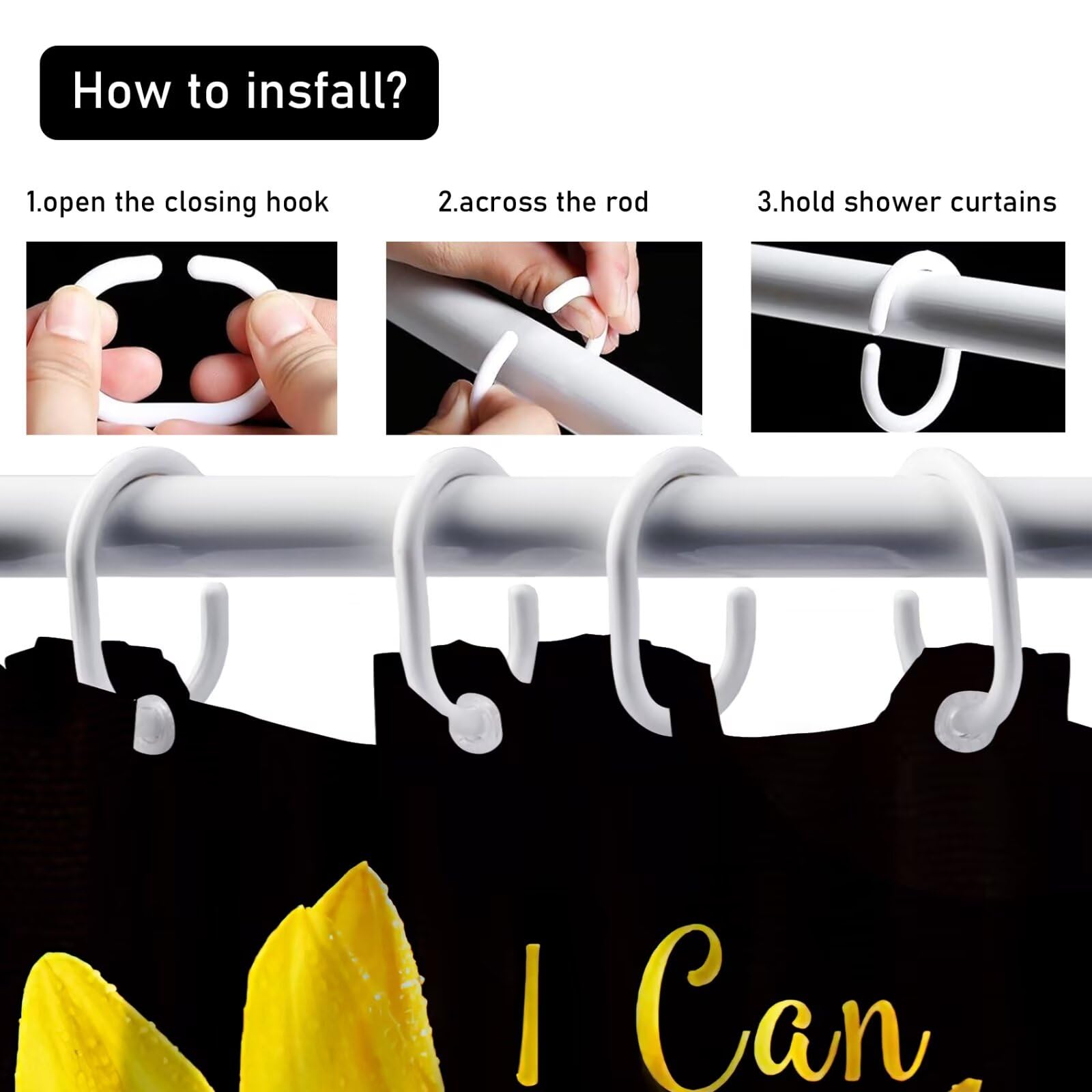 AZHM 12 hooks included for easy, complete curtain installation.