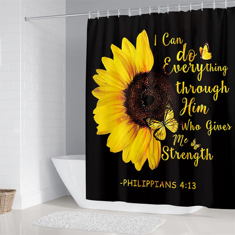 AZHM sunflower pattern detail highlights crisp HD print for a stylish bath.