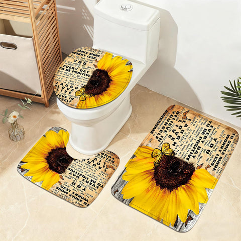 AZHM sunflower toilet lid cover adds cheerful detail and protection