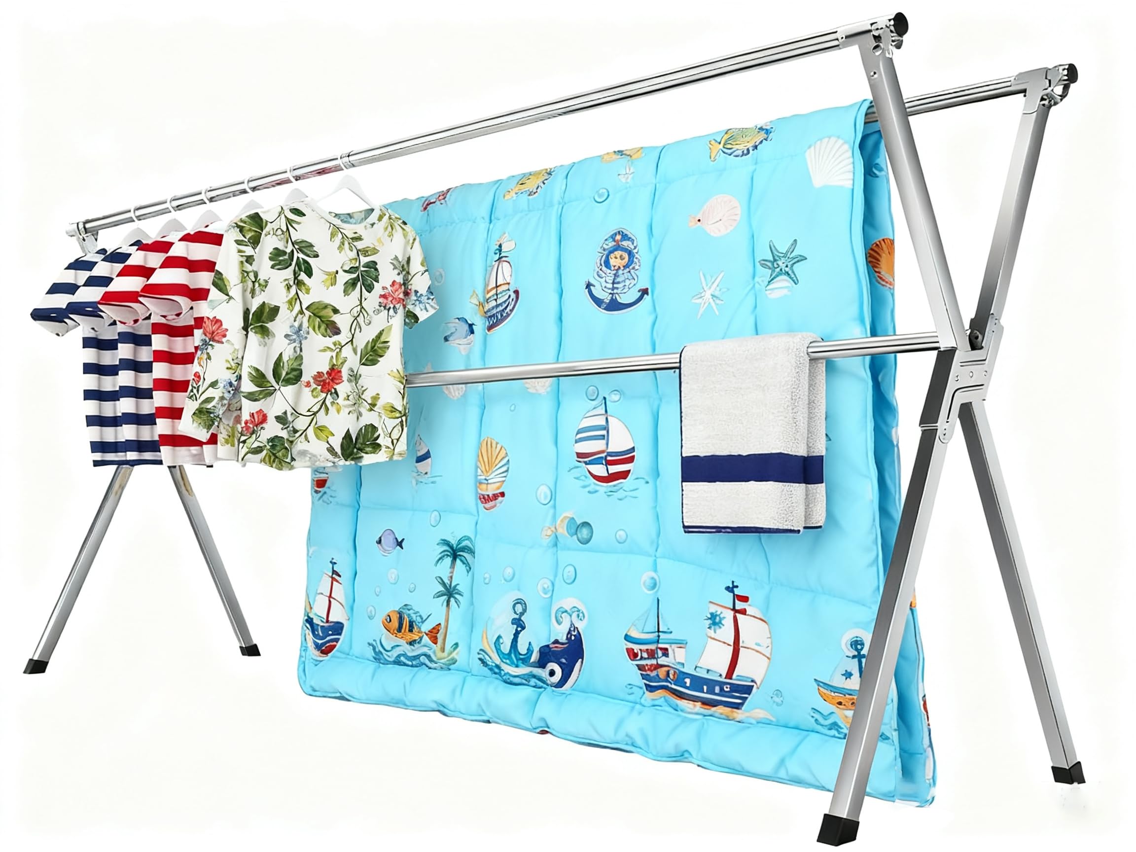 AZHZOLSK clothes drying rack outdoor stainless steel, durable for daily balcony laundry.