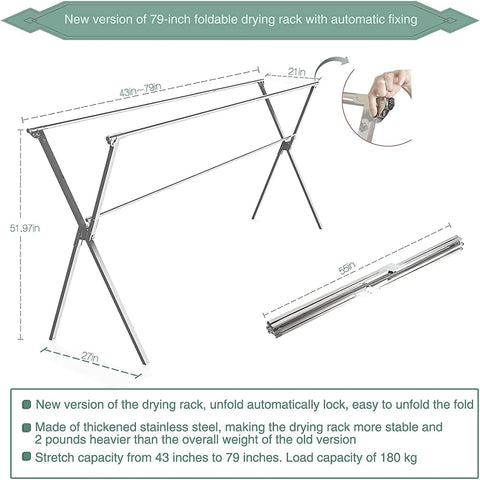 AZHZOLSK out-of-box ready drying rack requires no assembly for quick setup.