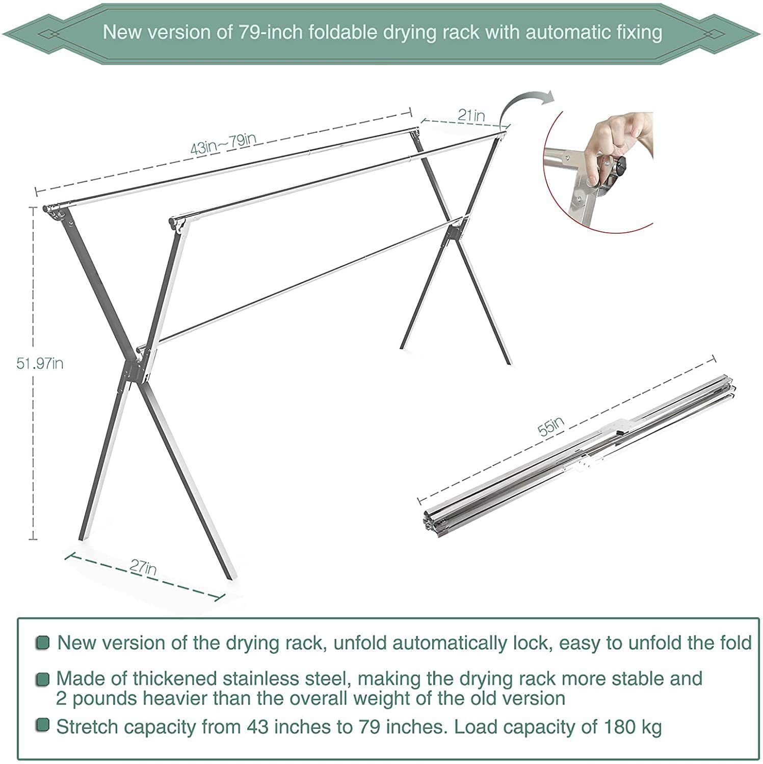 AZHZOLSK foldable clothes drying rack saves space in small apartments.