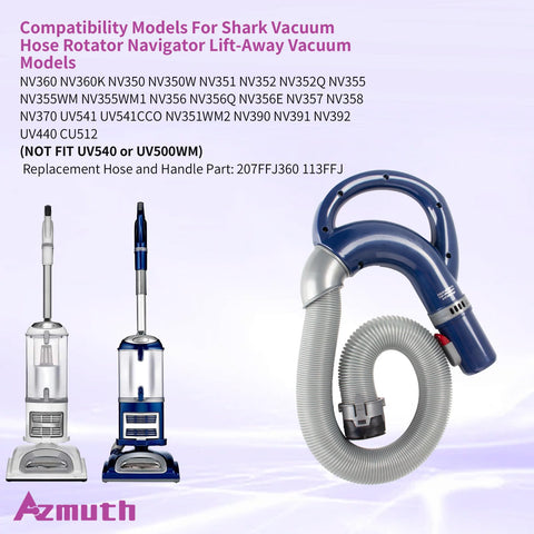Blue handle with grey hose by Azmuth for easy maneuvering.