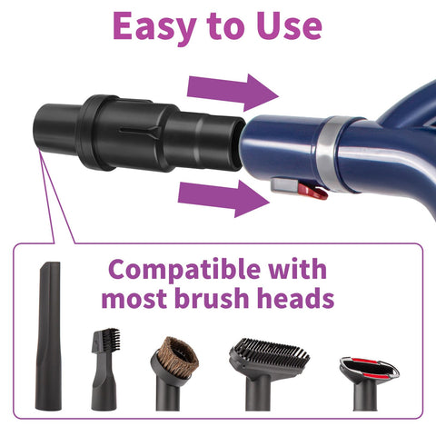 Integrated connection end provides secure attachment during cleaning.