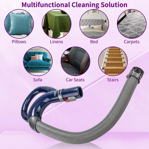 Ergonomic handle with molded strain relief extends hose life.
