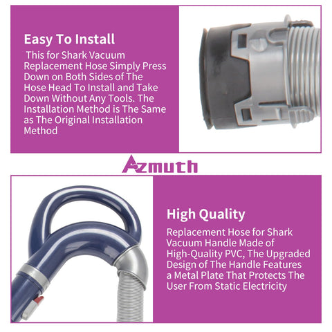 Wire reinforced hose resists kinks for uninterrupted vacuuming.