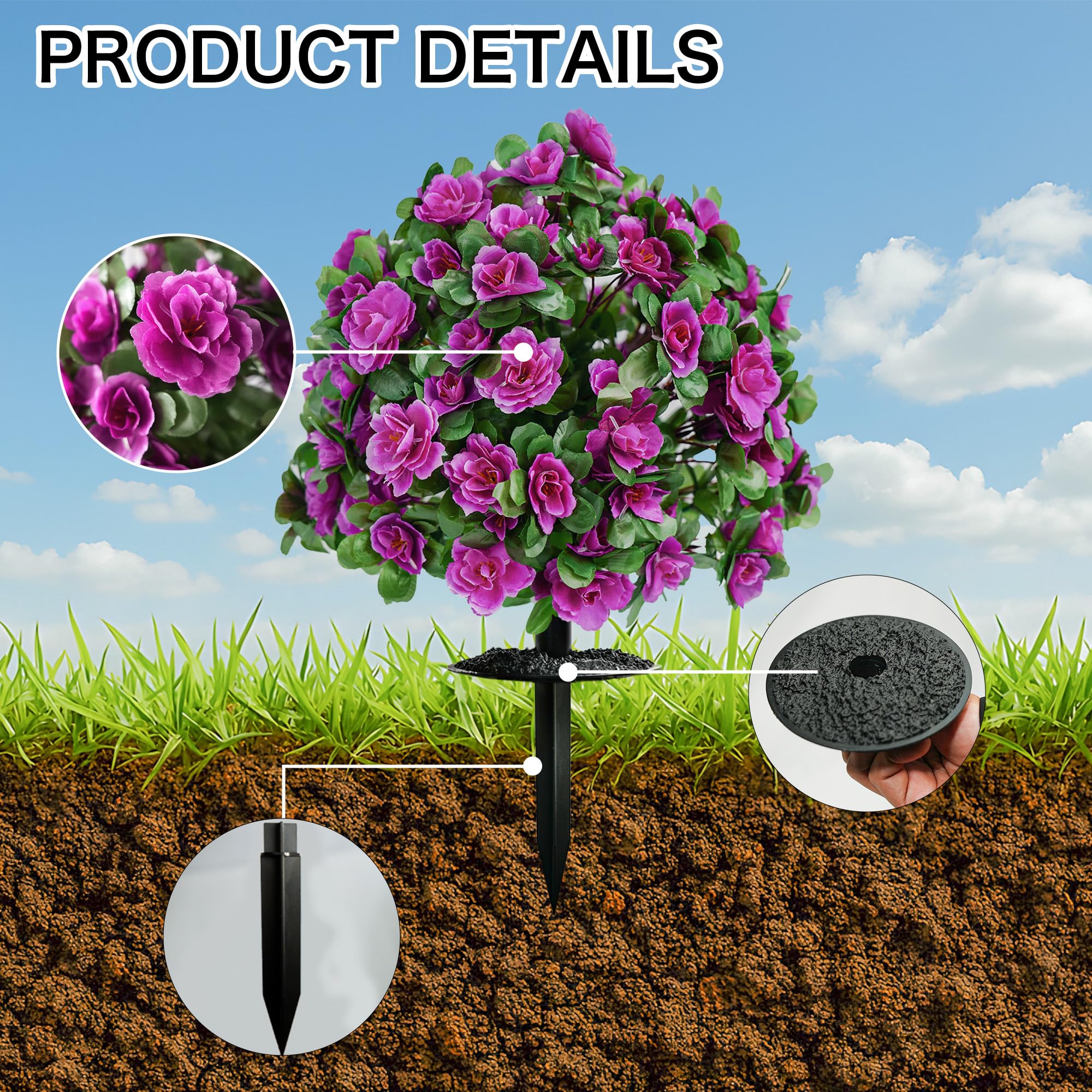 AZXVT double plant set with ground insertion base for quick landscape styling.