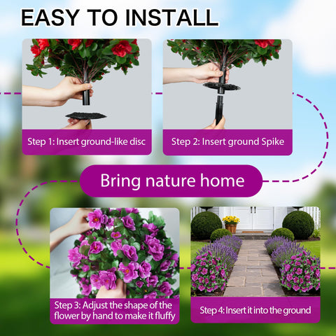 AZXVT easy-to-install ground discs simplify placement on soil or pots.